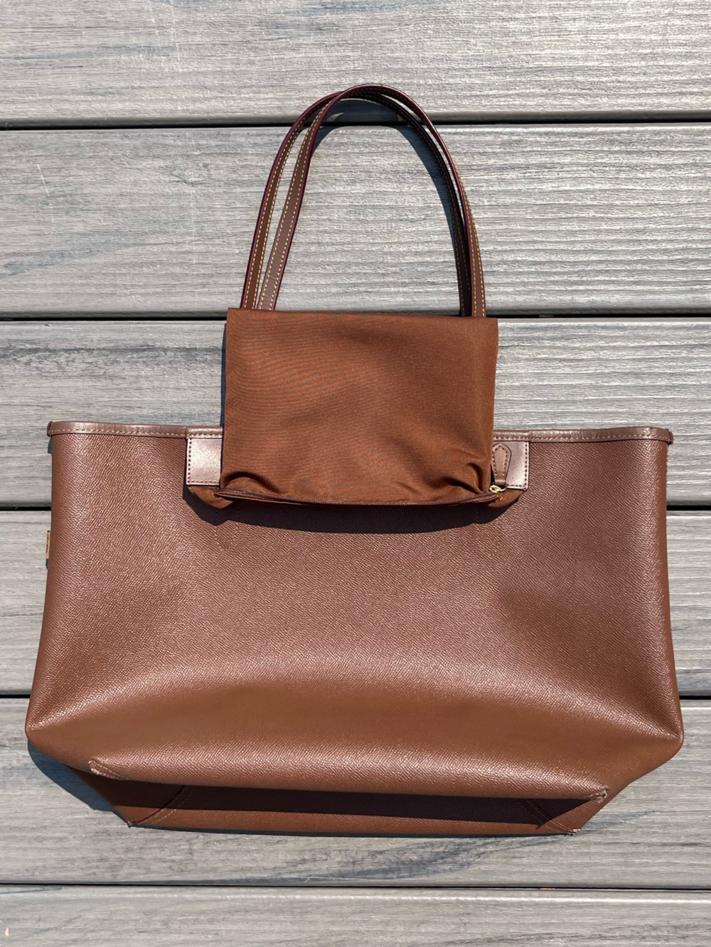 Coach; Large City Tote; Signature Brown Monogram; Multicolor Garden Floral Print - Picture 11 of 16